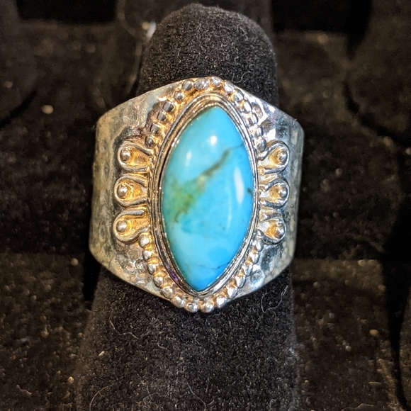 AZ Mohave Turquoise .925 Silver Ring size 9 - Picture 5 of 7